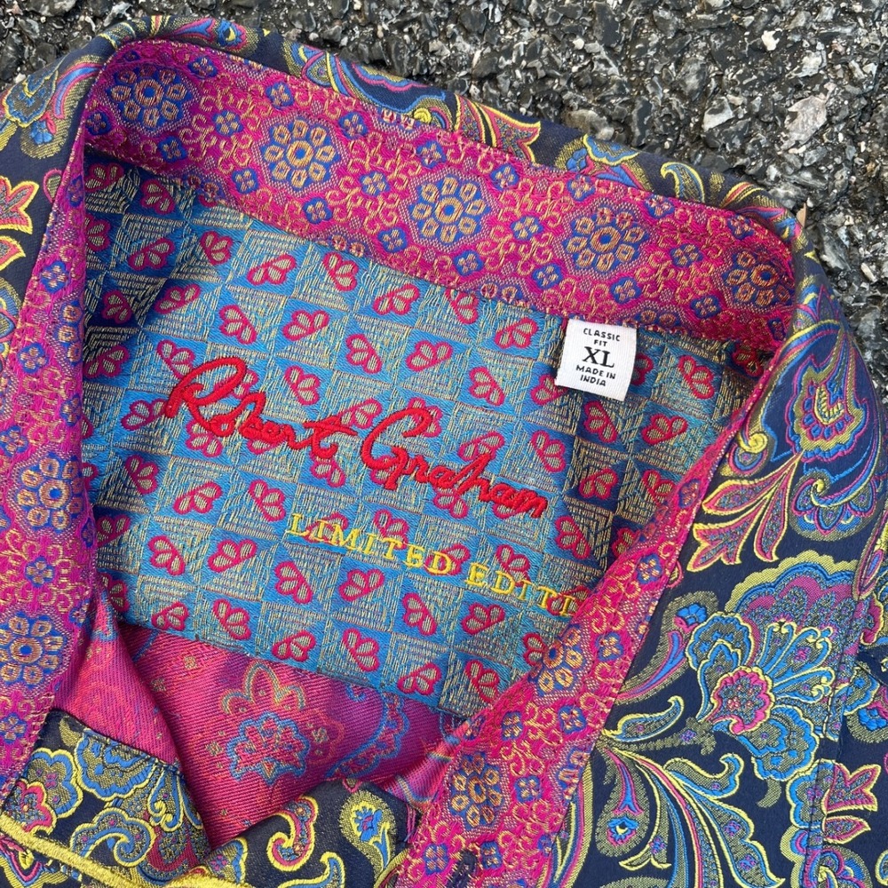 Robert Graham Limited Edition Silk Paisley Shirt Mens XL Classic Fit Multicolor - Picture 2 of 9
